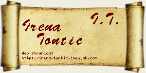 Irena Tontić vizit kartica